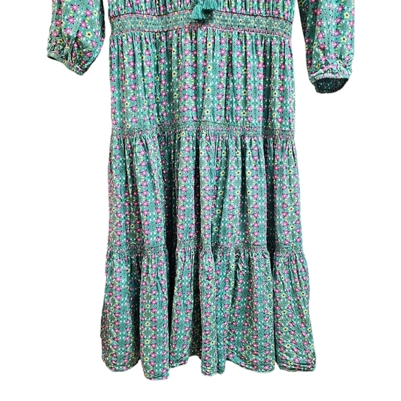 Matilda Jane Age Of Aquarius Floral Long Sleeve Peasant Dress Large Cottagecore - Picture 5 of 10